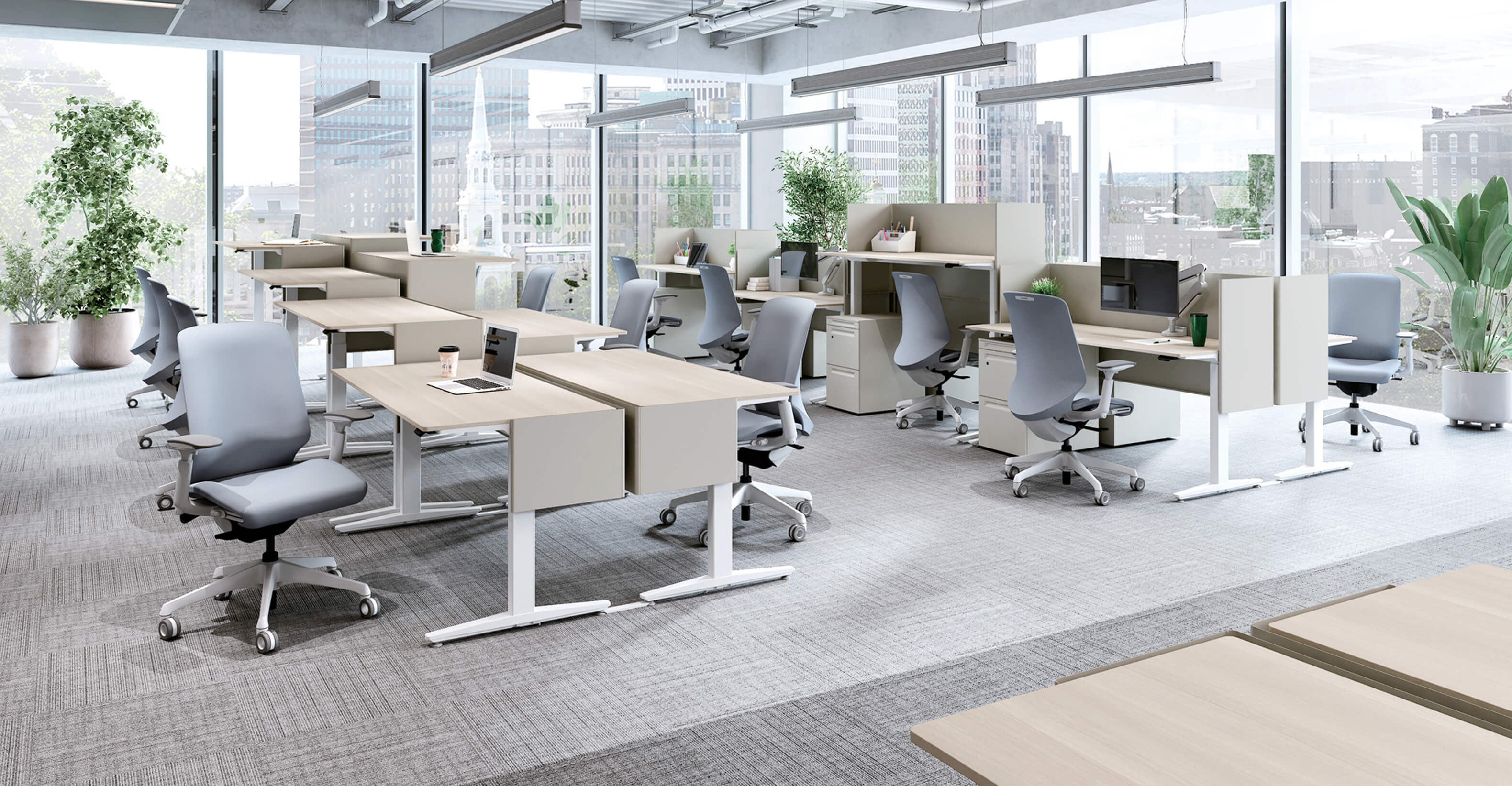 オカムラ製品を使用したおしゃれなオフィス