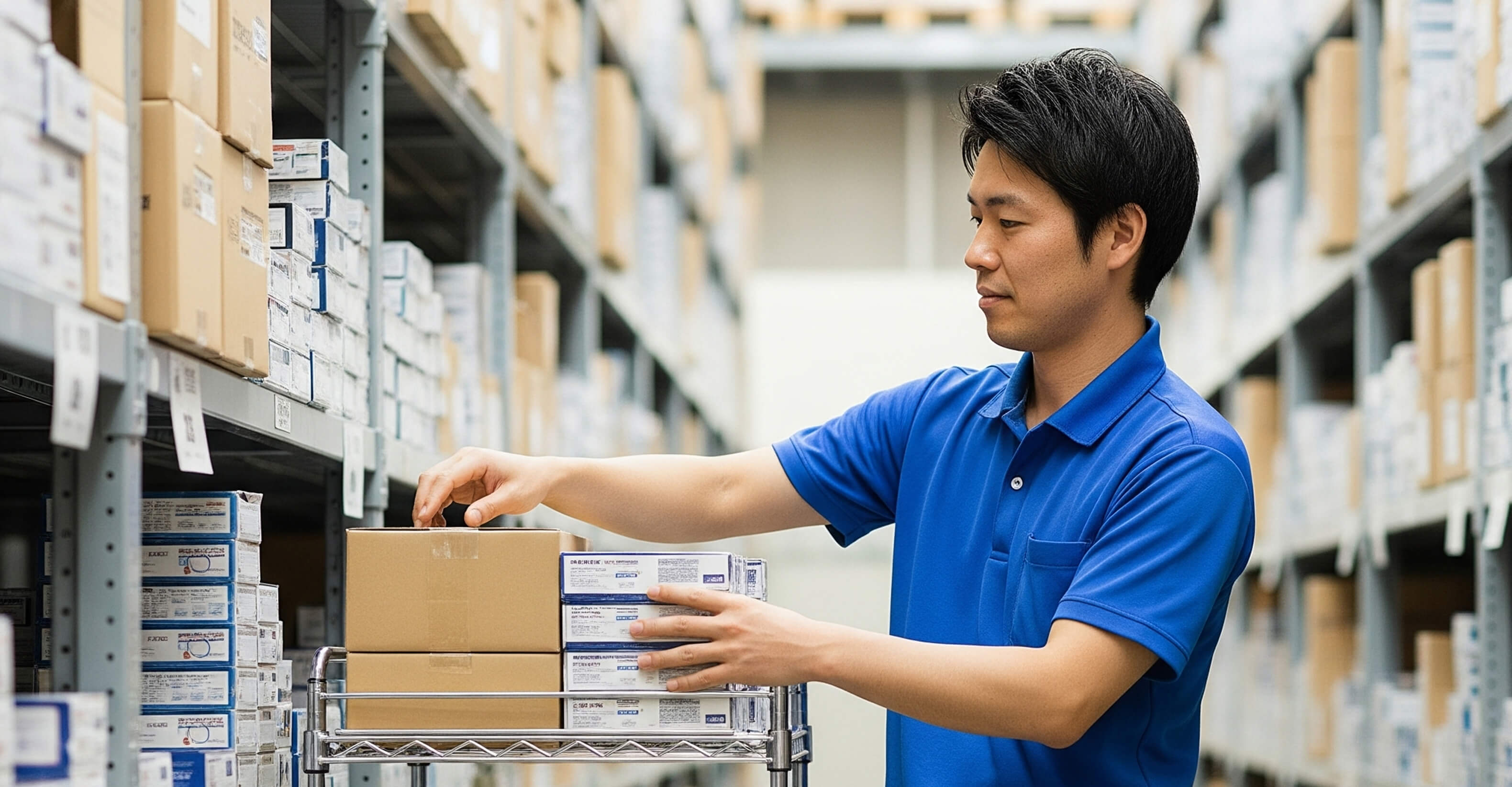 製造・物流現場で働く男性