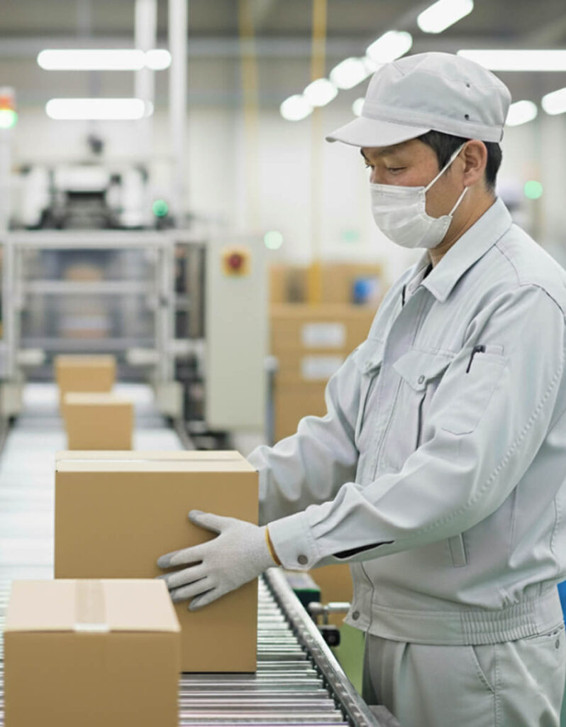 物流・製造現場で働く男性